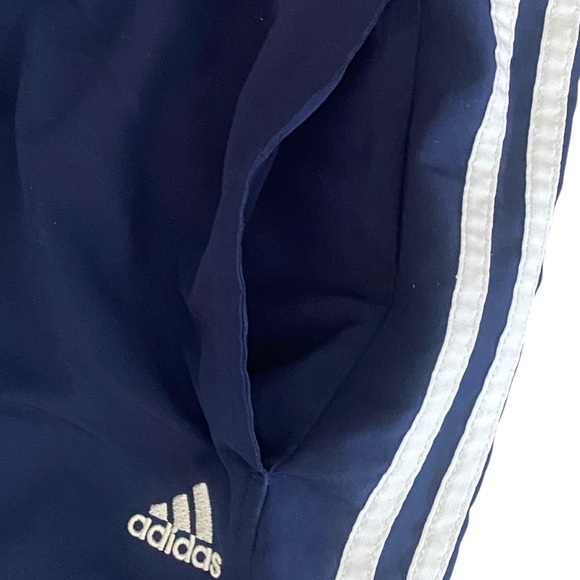 Vintage Adidas Three Stripe Navy Track Pant Zippered Open Hem Size Women’s Small - Picture 8 of 12